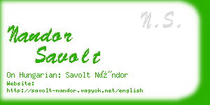nandor savolt business card